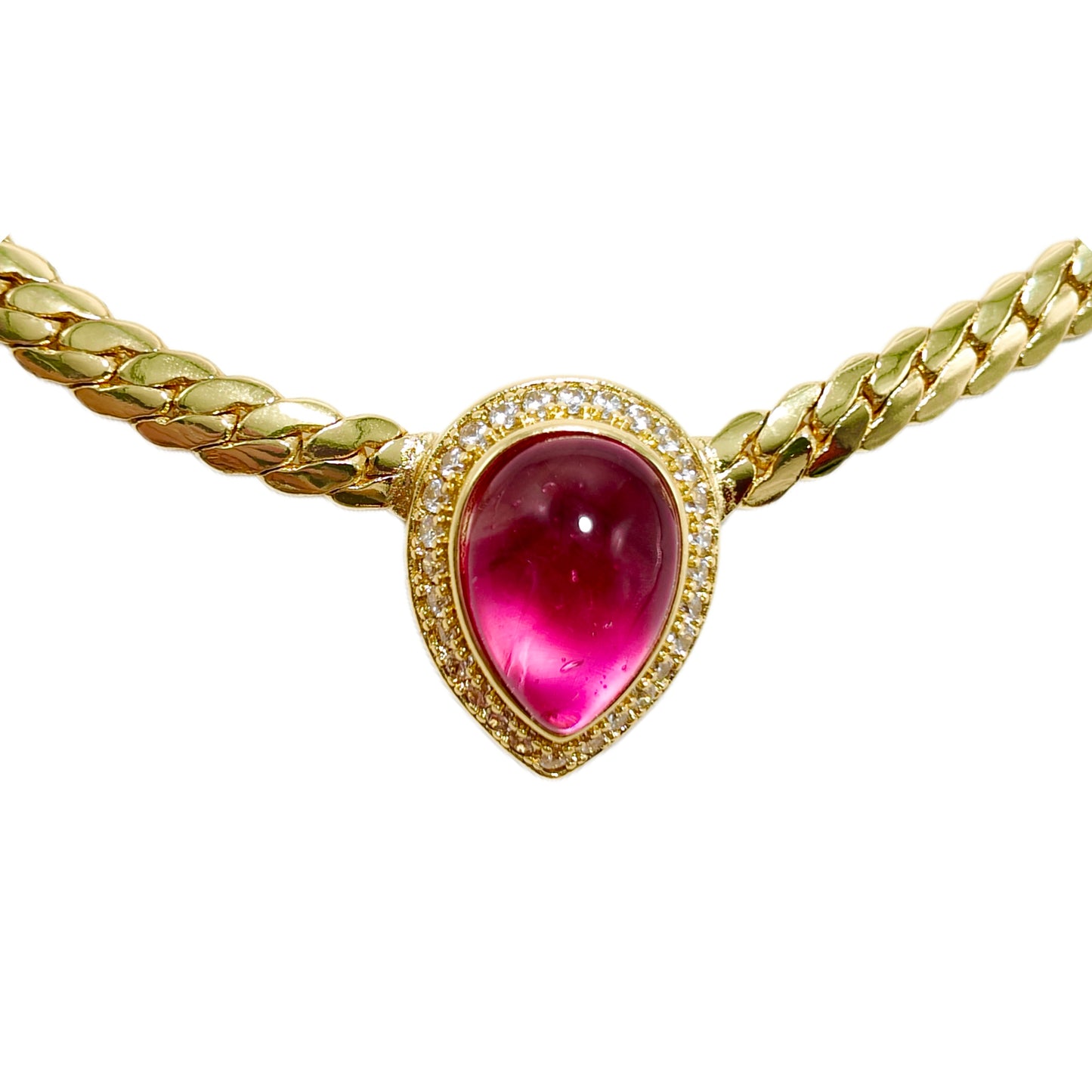 Vintage snake bone necklace with red cloud patterned glass extension chain design court retro