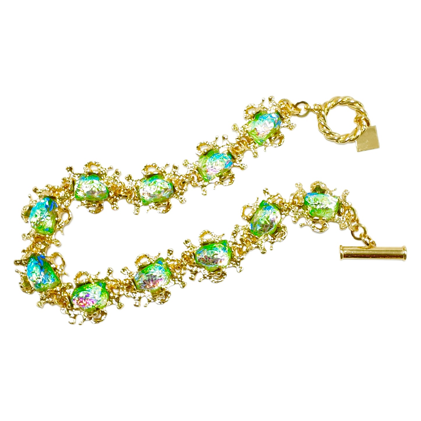 Gavilane Retro King Green Glass Heavy Industry Necklace Gorgeous Palace Retro