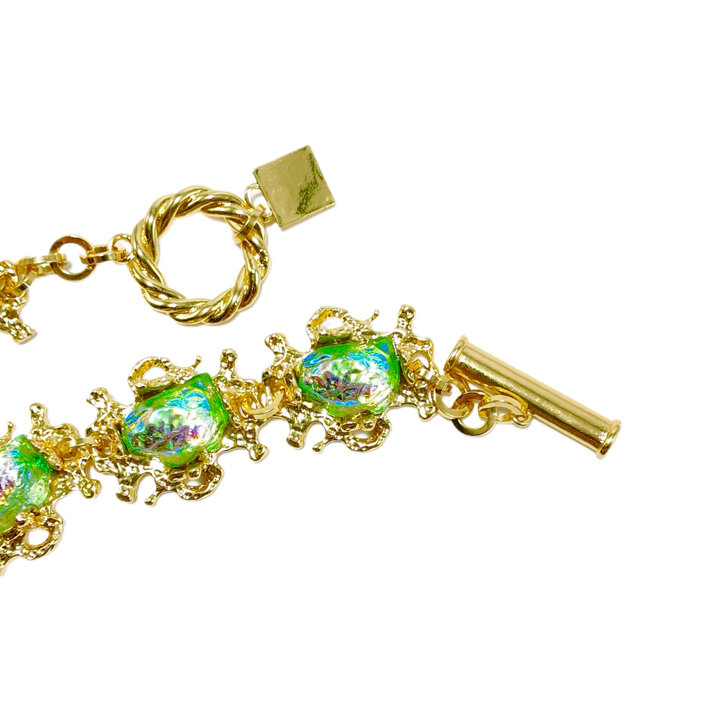 Gavilane Retro King Green Glass Heavy Industry Necklace Gorgeous Palace Retro