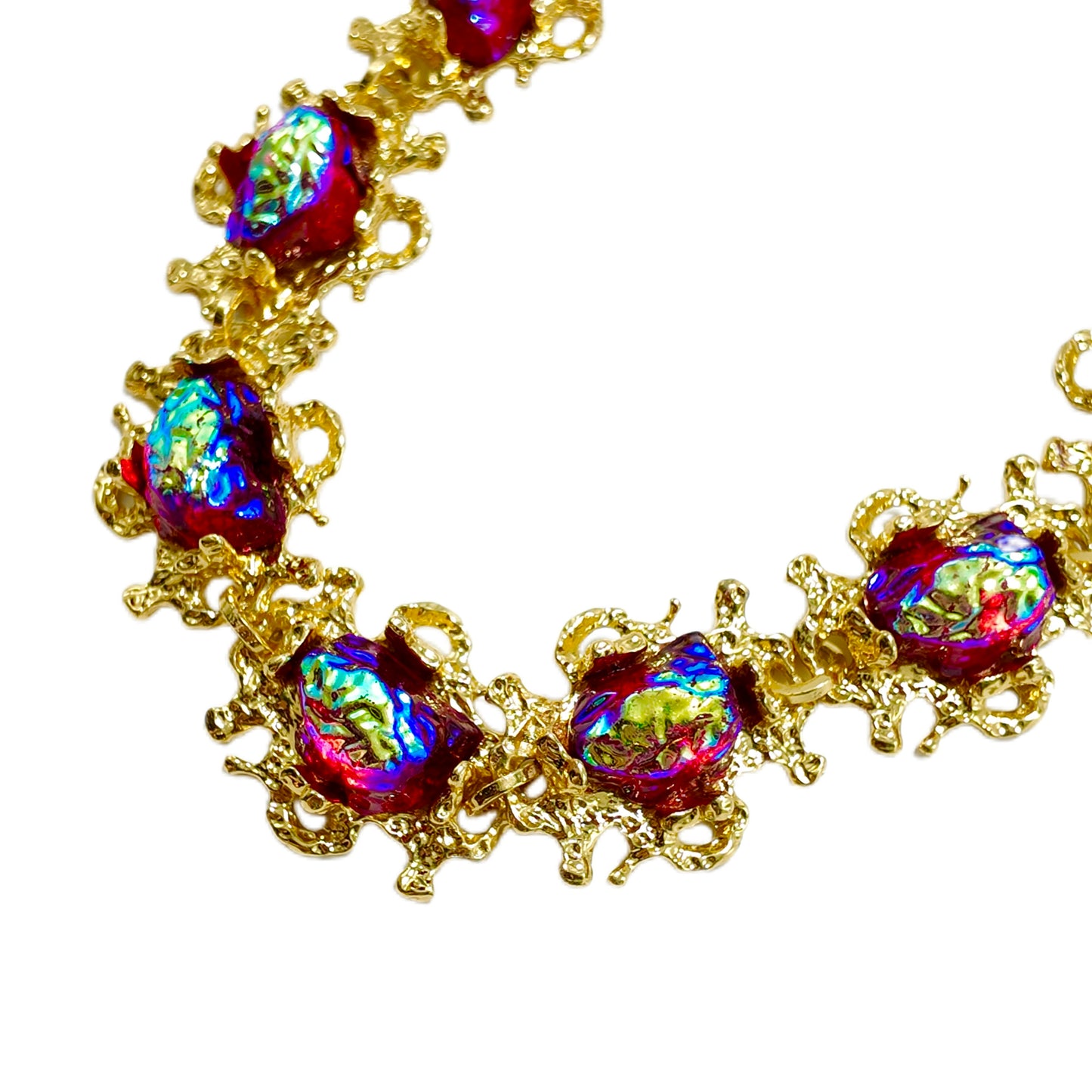Gavilane Retro King Red Glass Heavy Industry Necklace Gorgeous Palace Retro