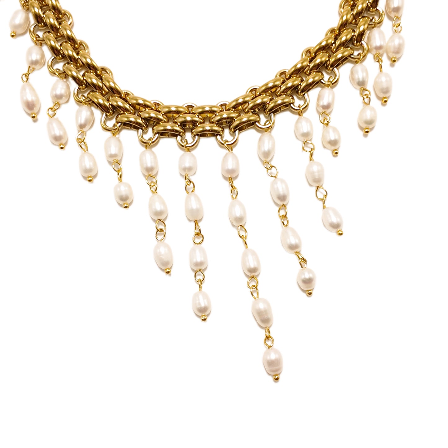 Vintage Baroque Natural Pearl Tassel Necklace Gorgeous Palace Vintage Style