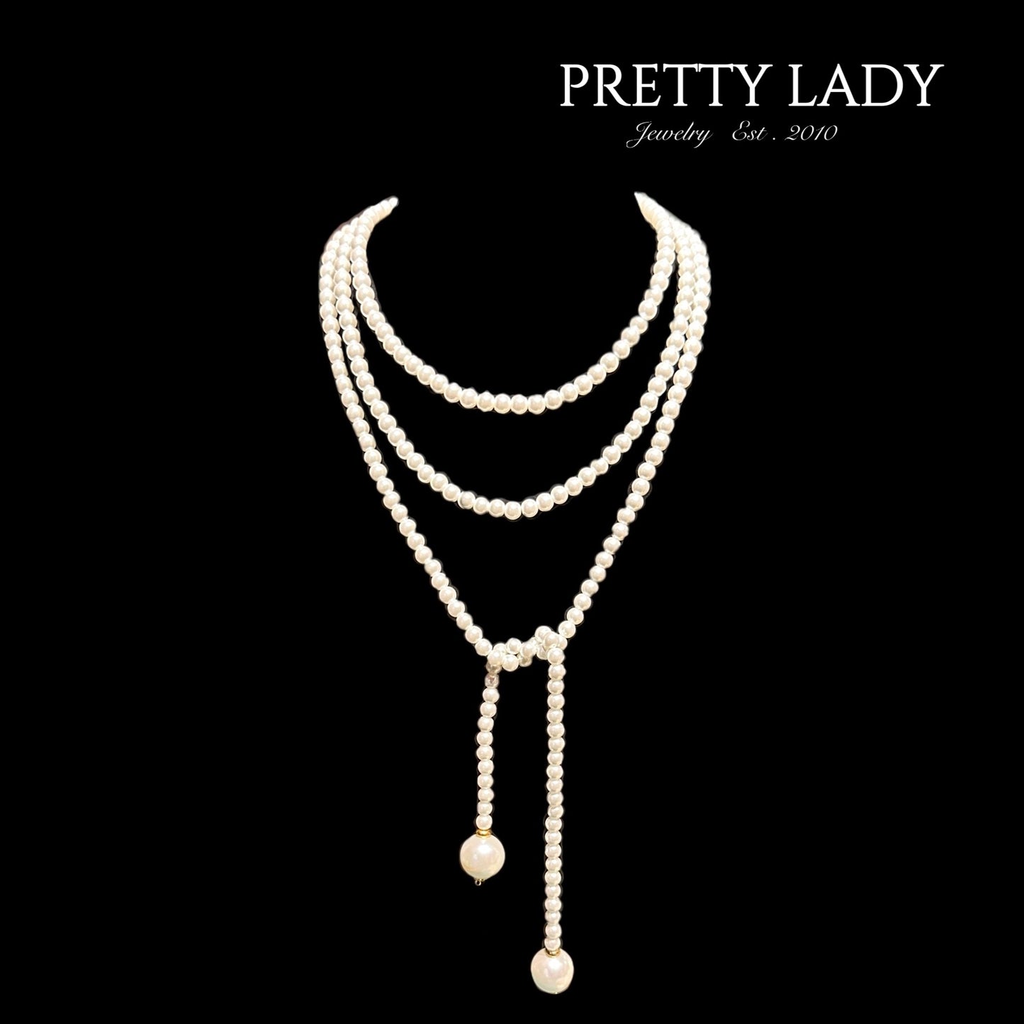 Long imitation pearl necklace with multiple layers and multiple ways of wearing retro and fashionable