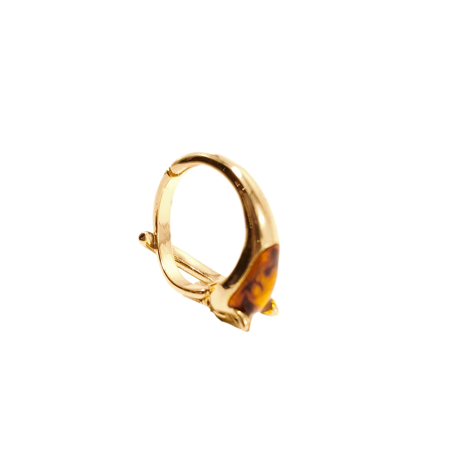 Leopard Open Ring Green Glass Eyes Enamel Court Retro Style