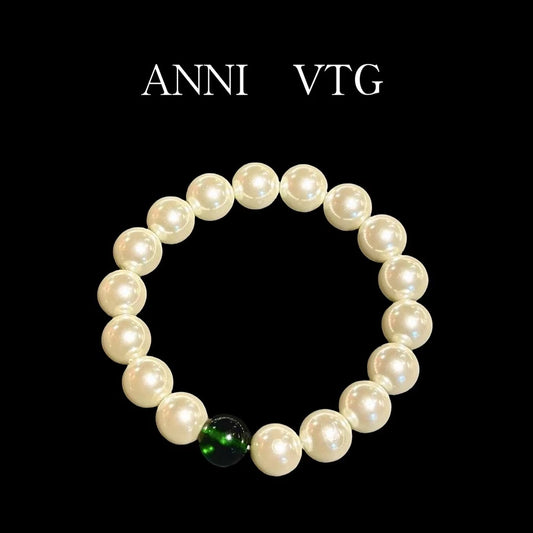 Imitation pearl glass bead new Chinese green bracelet