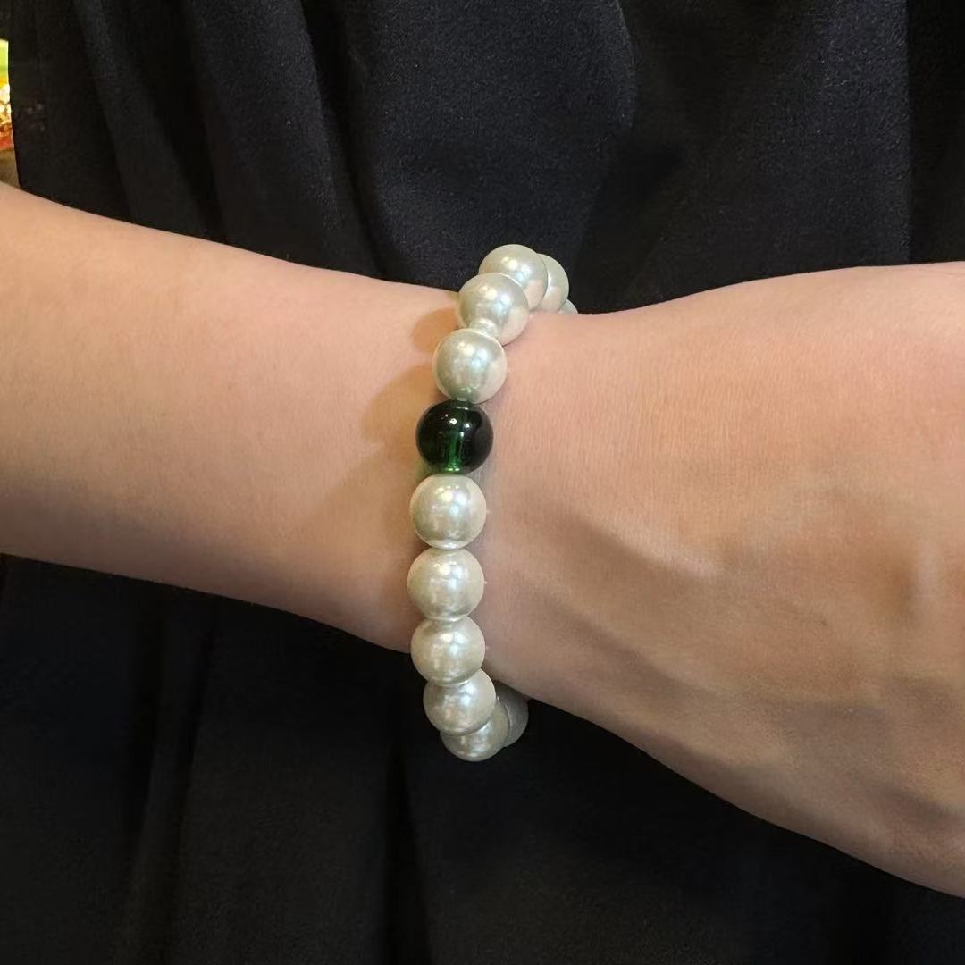 Imitation pearl glass bead new Chinese green bracelet