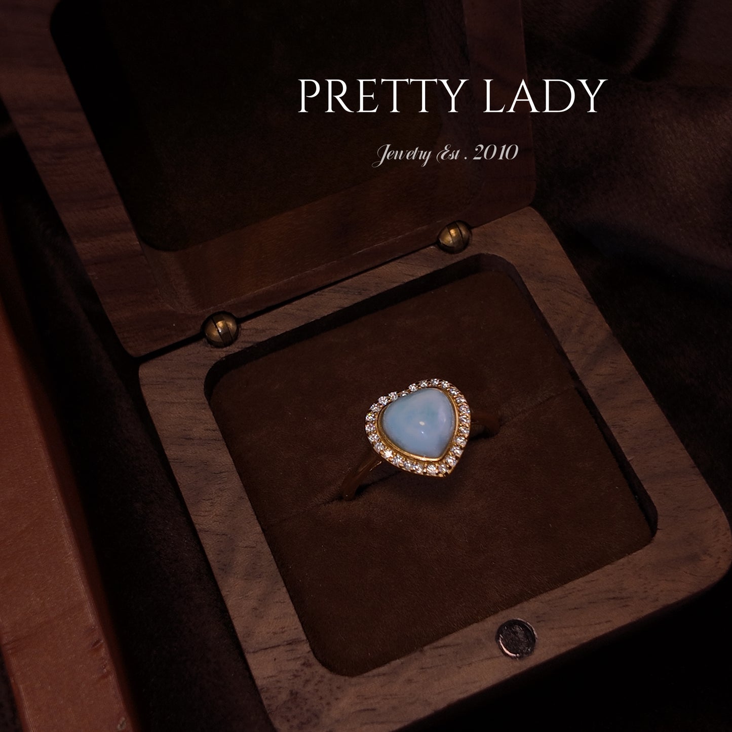 Natural Needle Sodium Calcium Stone Open Ring S925 Pure Silver Blue Heart Set with Diamond Palace Vintage