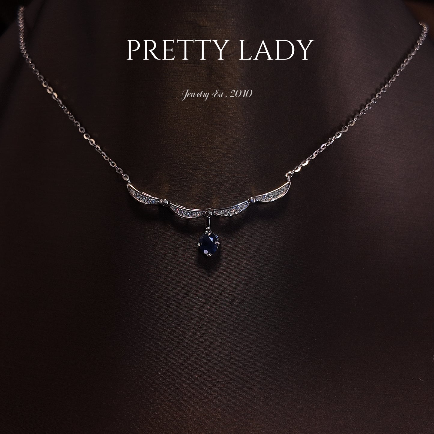 Natural Sapphire Necklace S925 Pure Silver Blue Diamond tassel with Multiple Wearing Styles Designed for Palace Retro