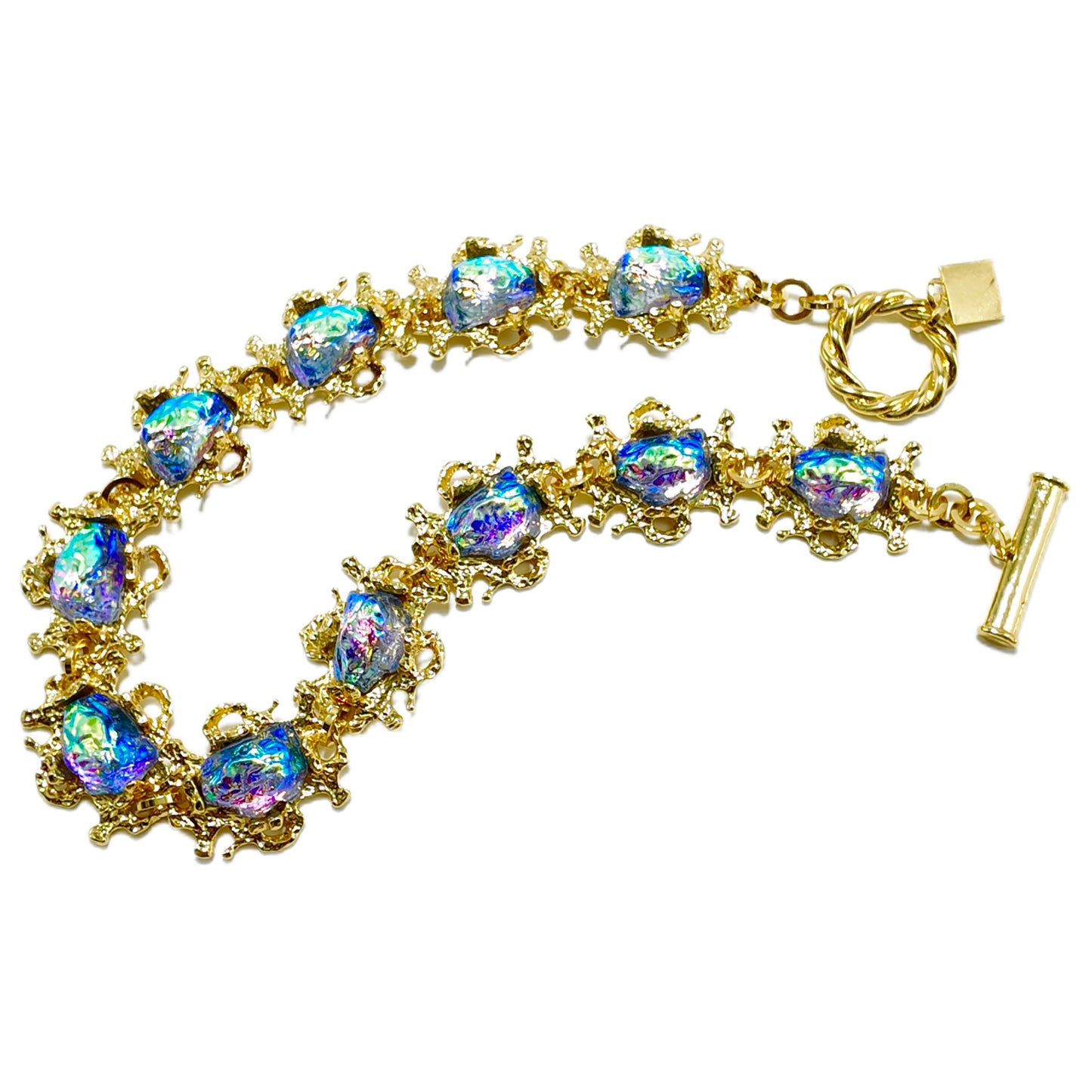 005Gavilane Retro King Blue Glass Heavy Industry Necklace Gorgeous Palace Retro