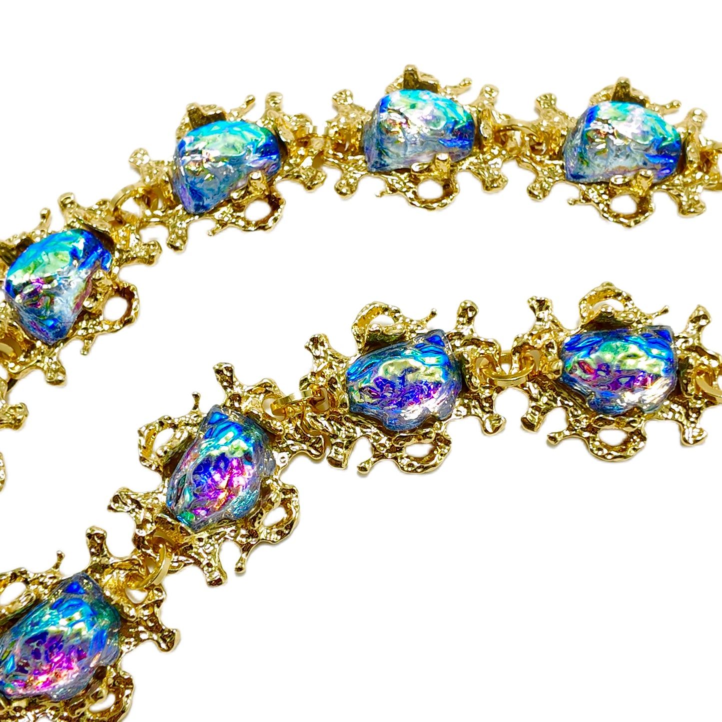 005Gavilane Retro King Blue Glass Heavy Industry Necklace Gorgeous Palace Retro