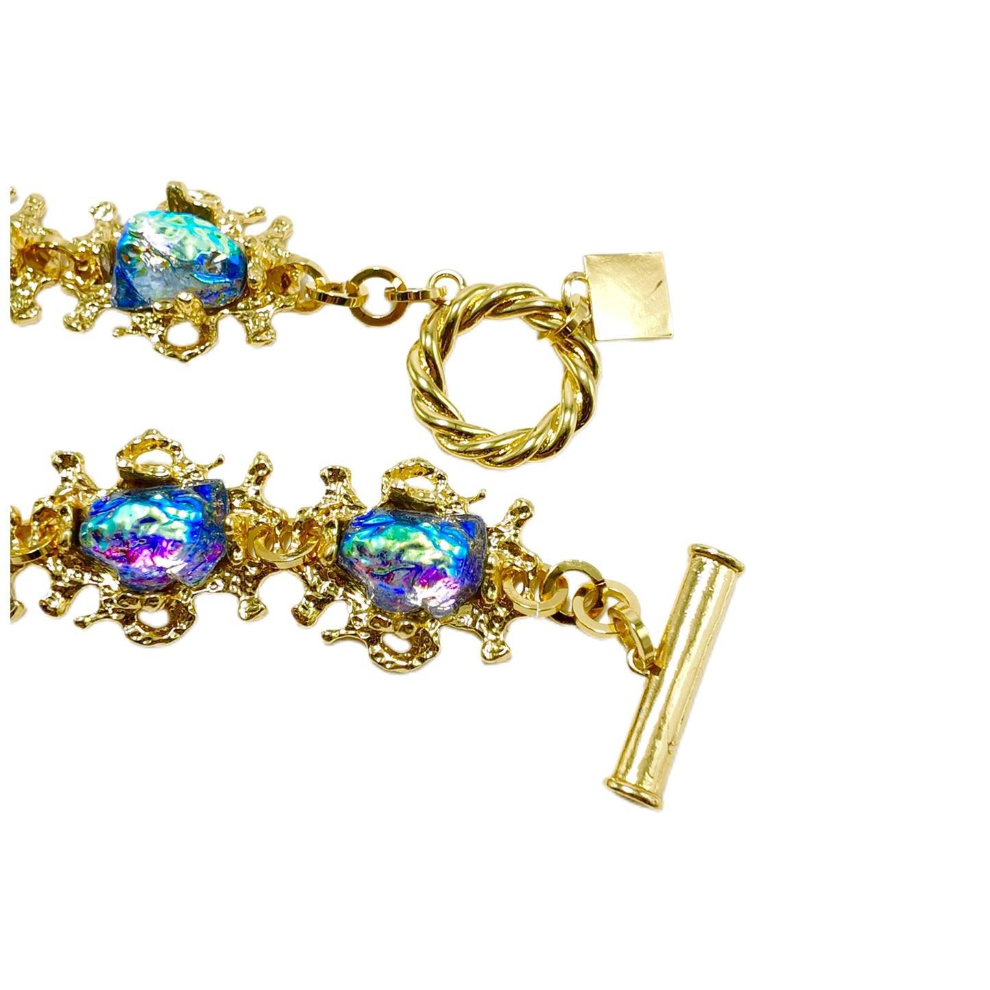 005Gavilane Retro King Blue Glass Heavy Industry Necklace Gorgeous Palace Retro