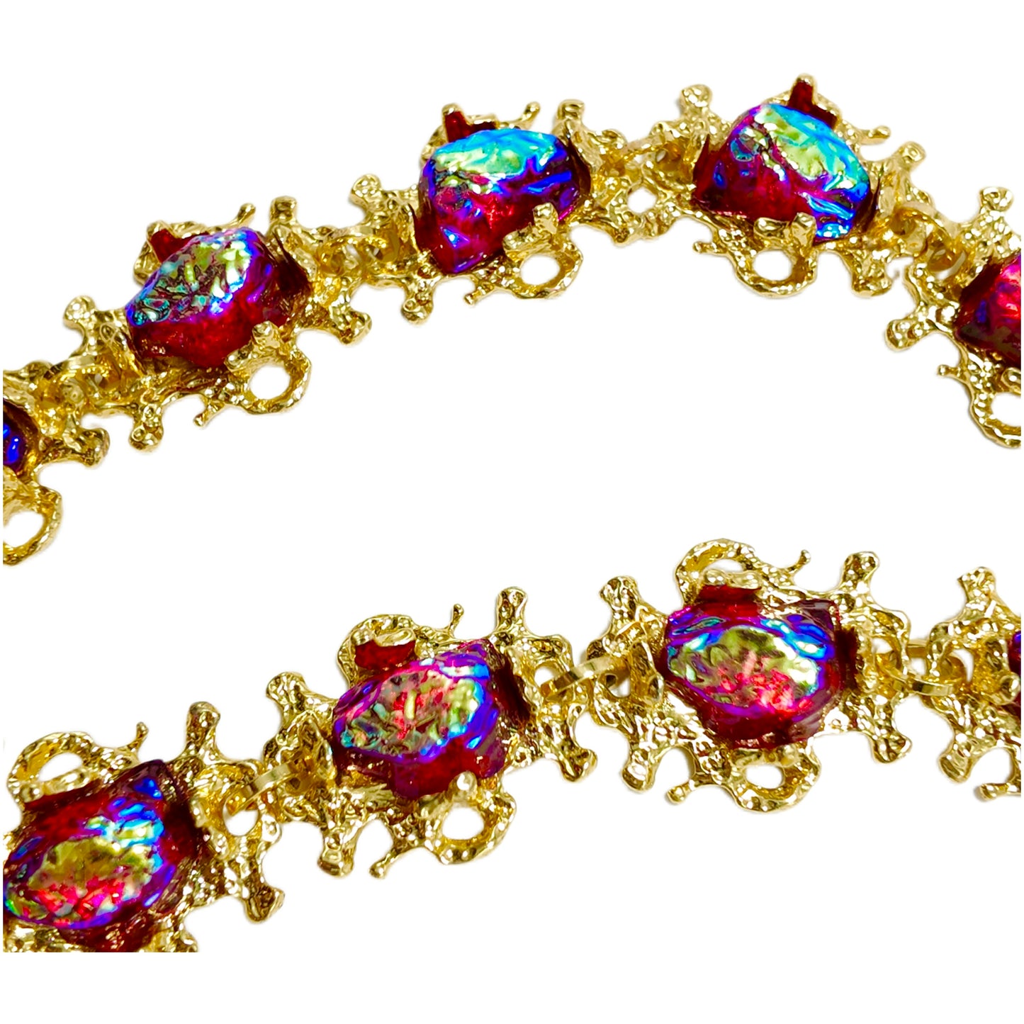 Gavilane Retro King Red Glass Heavy Industry Necklace Gorgeous Palace Retro
