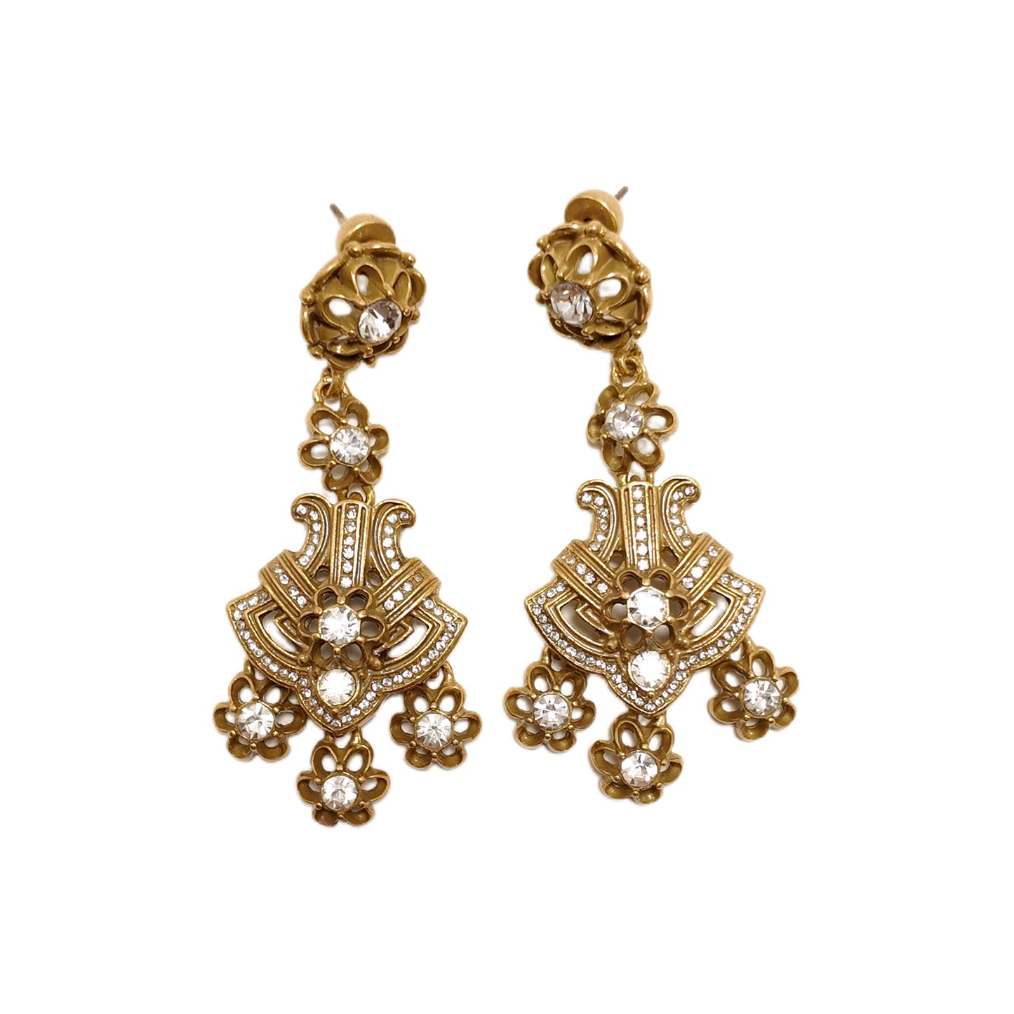 Vintage Baroque tassel heavy industry earring necklace set with palace retro style