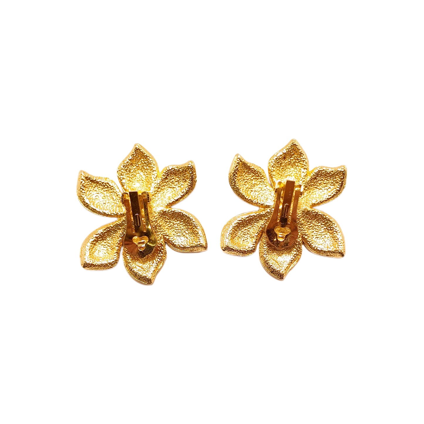 Vintage French 80s Pink Flower Enamel Earclip with Palace Vintage Style