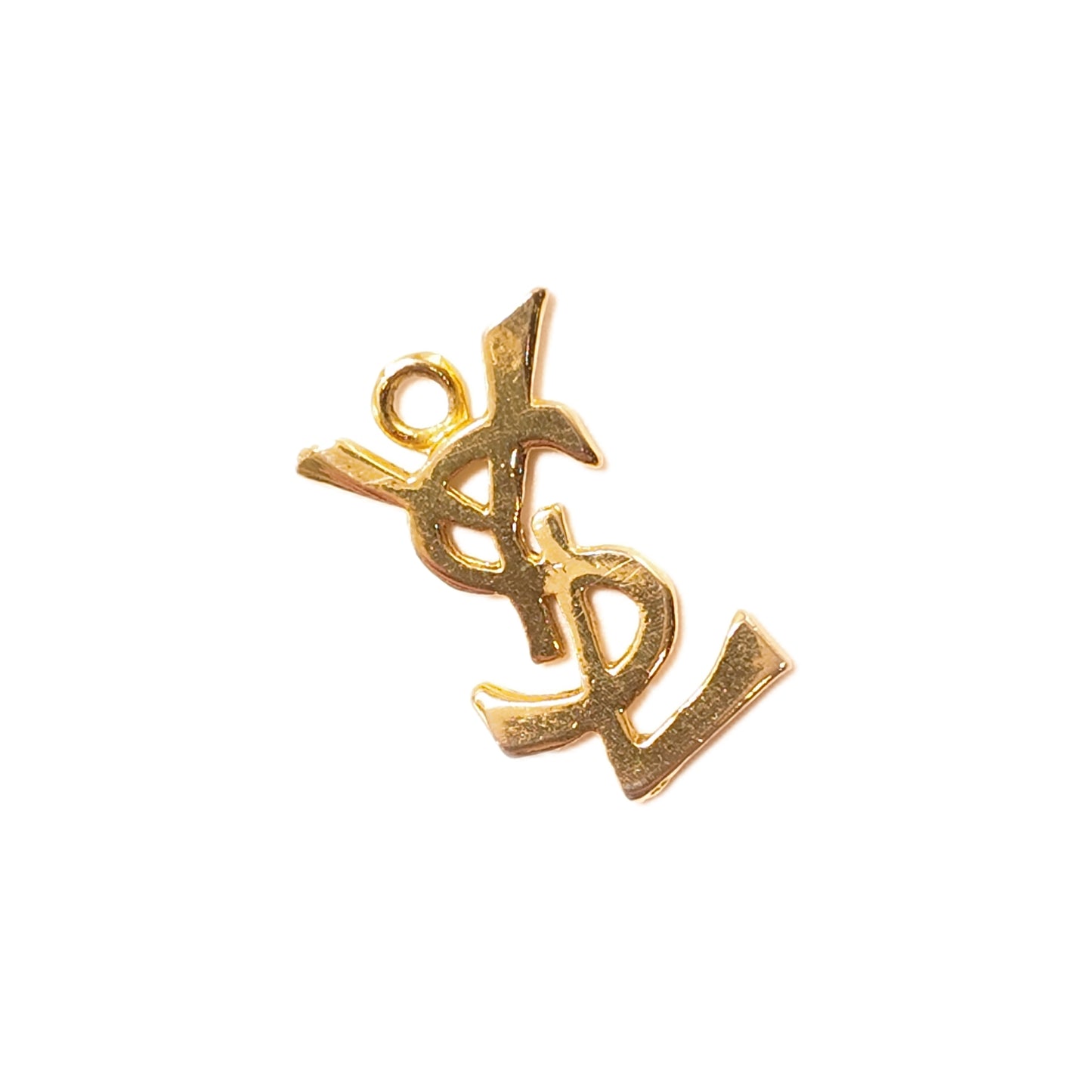 Vintage French 90s YSL brand gold classic logo logo pendant daily retro