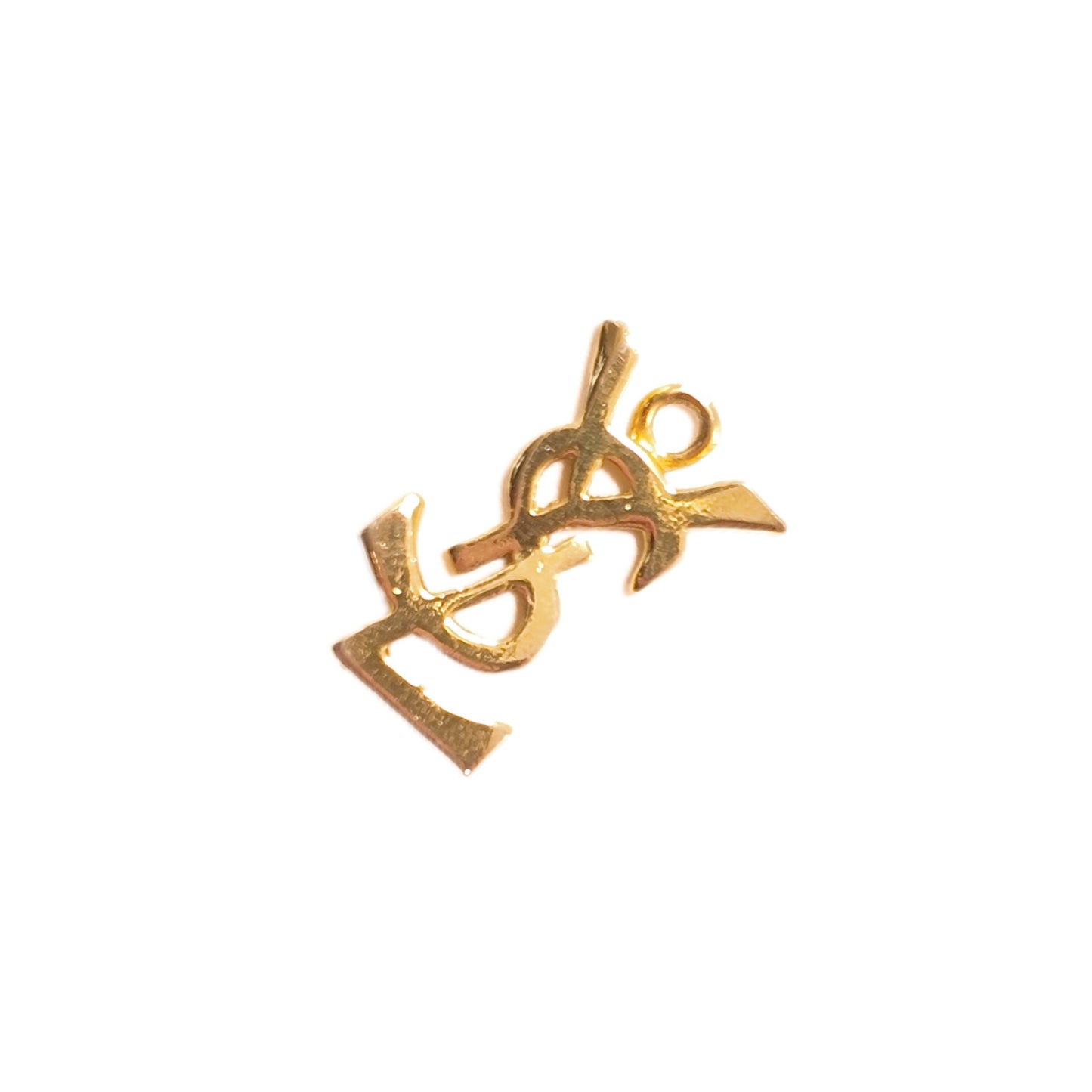 Vintage French 90s YSL brand gold classic logo logo pendant daily retro