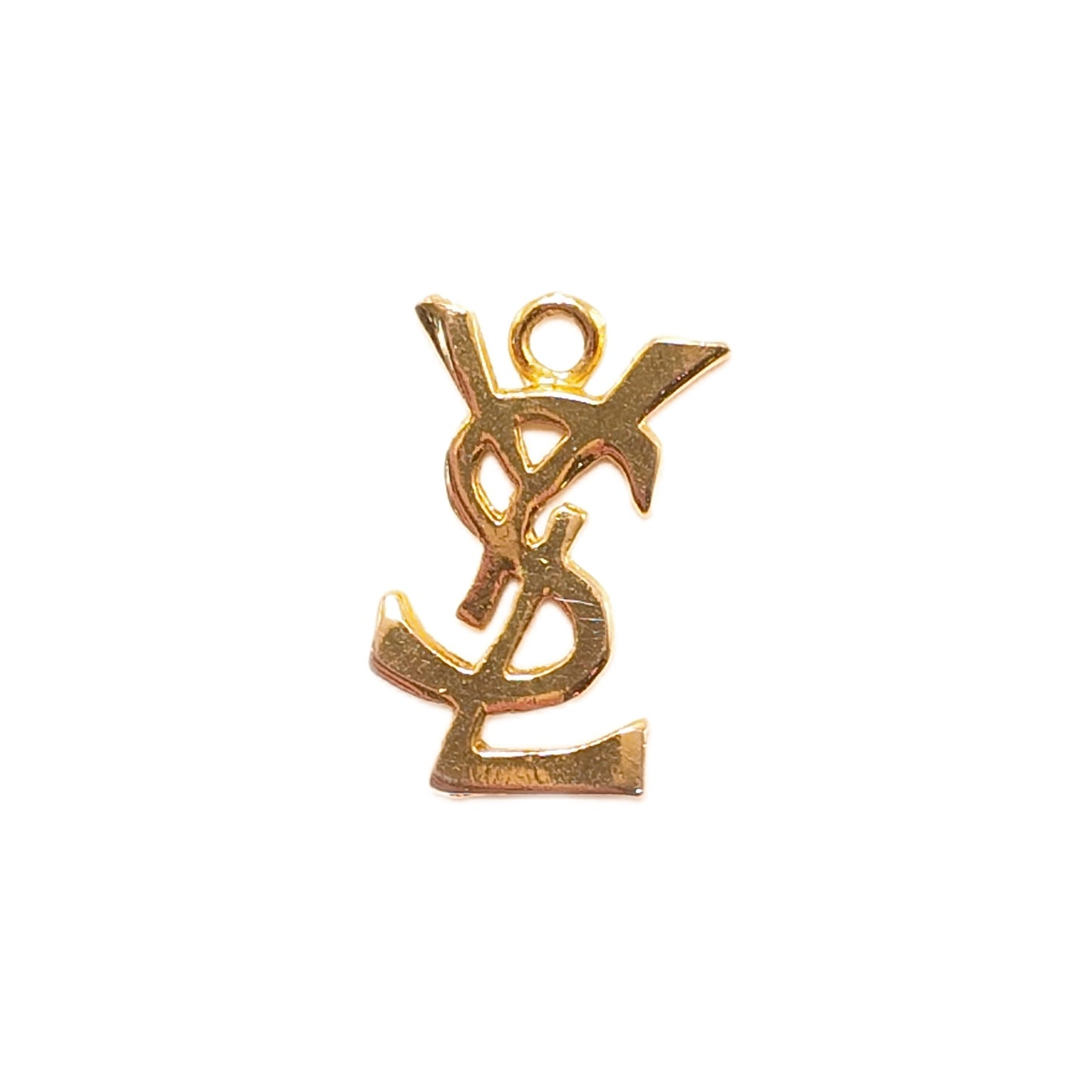 Vintage French 90s YSL brand gold classic logo logo pendant daily retro
