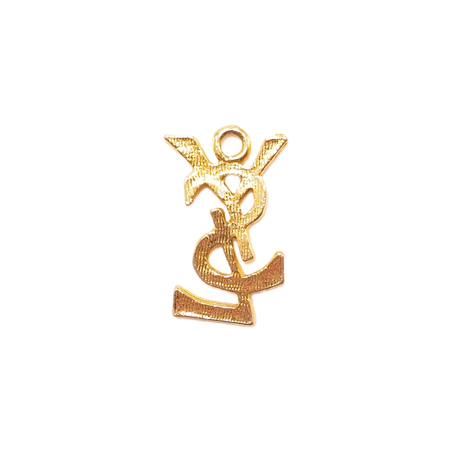 Vintage French 90s YSL brand gold classic logo logo pendant daily retro