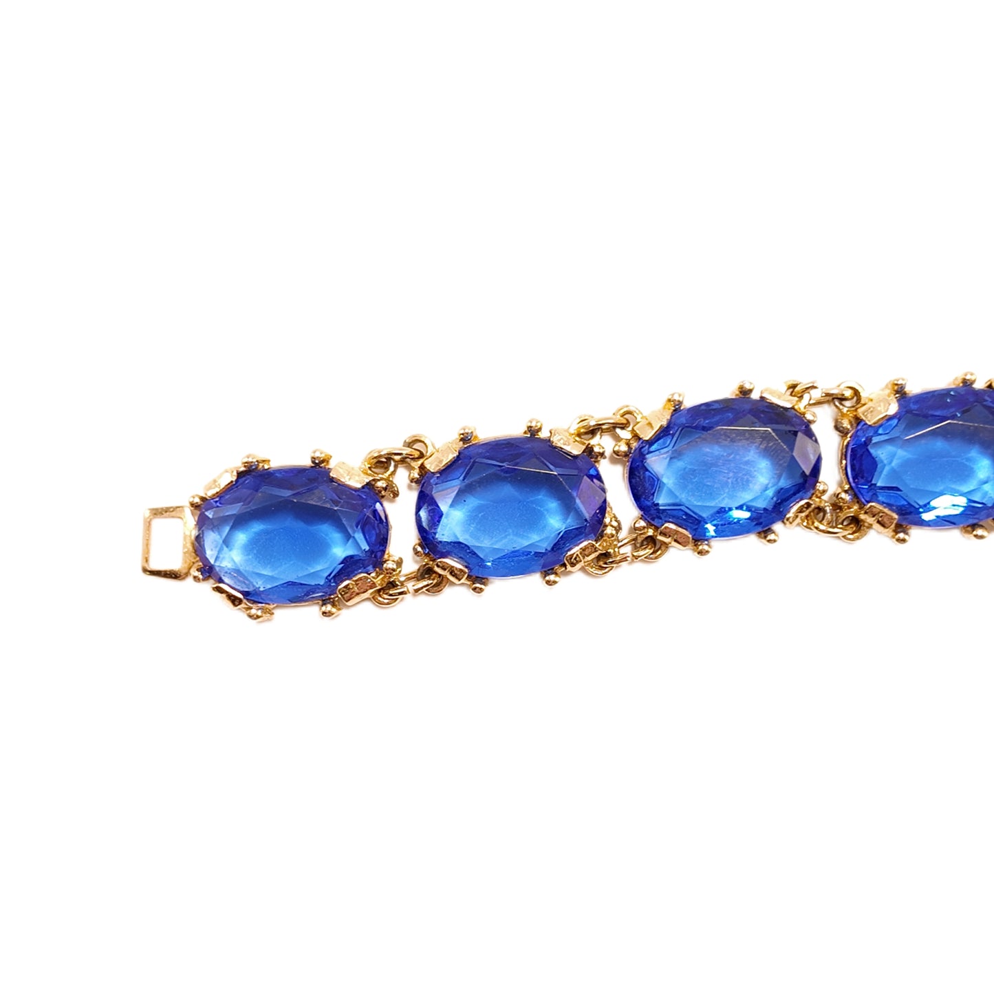 Vintage British 80s Blue Bracelet Transparent Blue Splicing Palace Vintage Style