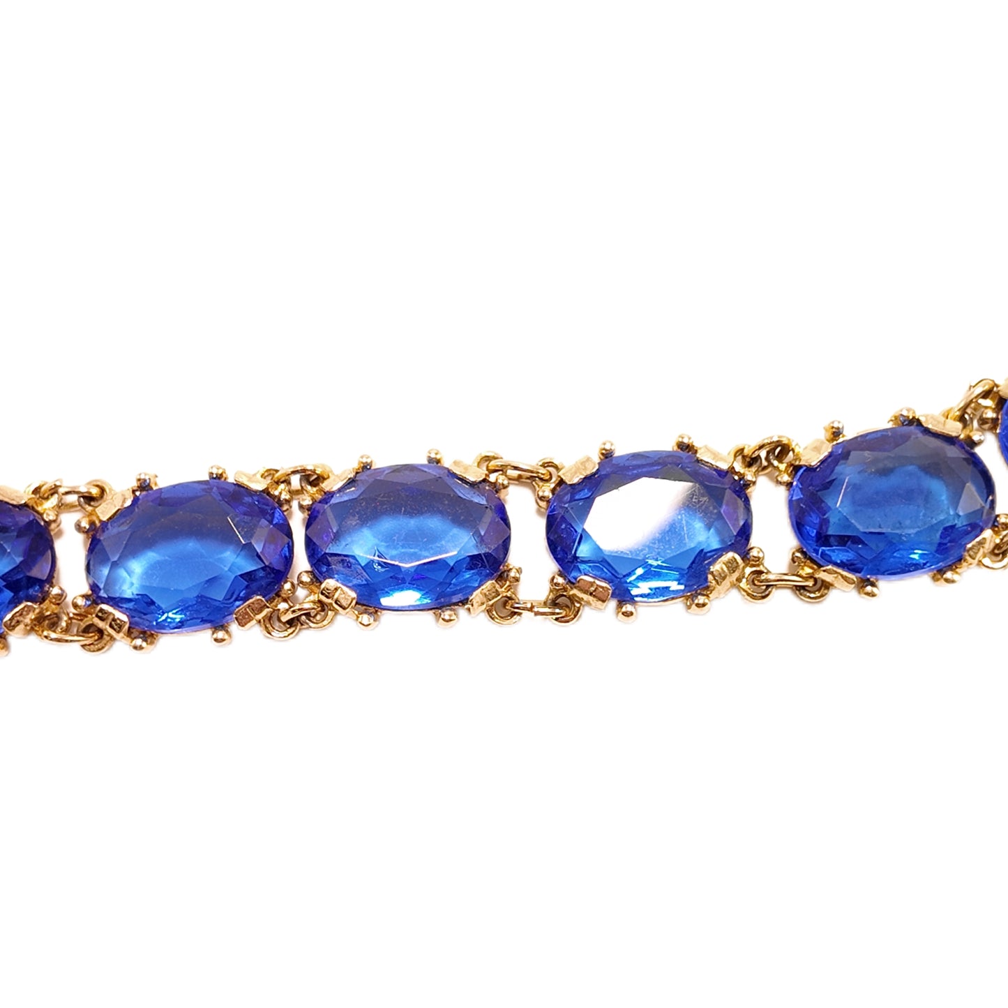 Vintage British 80s Blue Bracelet Transparent Blue Splicing Palace Vintage Style