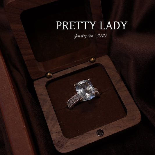 Natural Topaz Open Ring S925 Solid Silver Rectangular Three Dimensional Floating Inlay with Zircon Set Palace Vintage