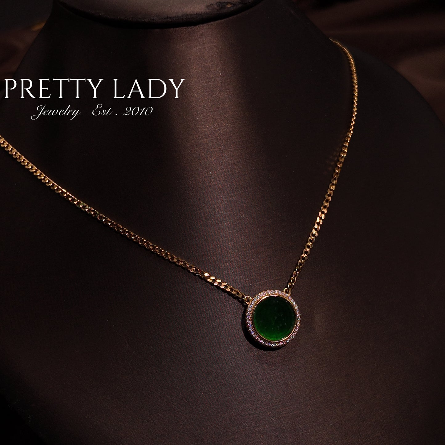 Natural Jadeite A-grade Necklace S925 Pure Silver Round Diamond Set Back Butterfly Hollow Palace Retro