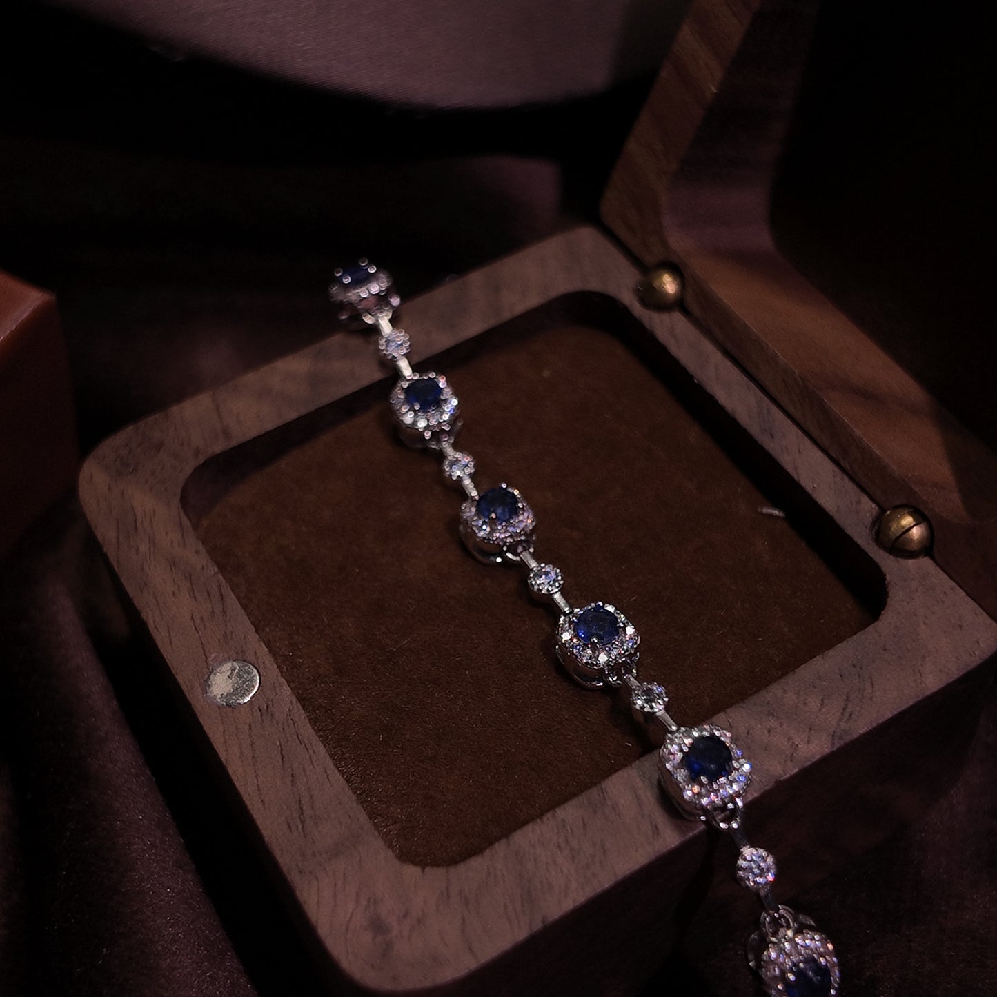 Natural aquamarine bracelet S925 pure silver blue square set with diamonds court retro