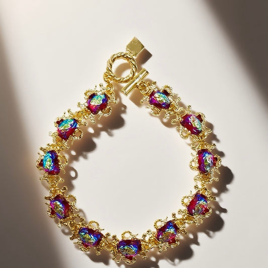Gavilane Retro King Red Glass Heavy Industry Necklace Gorgeous Palace Retro